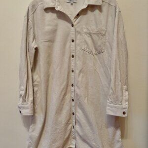 Madewell Corduroy Shirt Dress Cream M